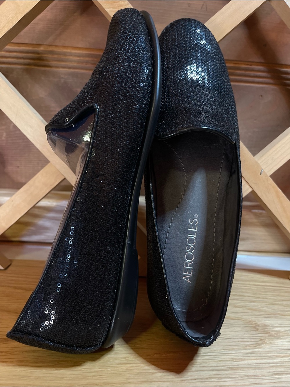 NWOB Aerosoles “Betunia” Smoking Slipper’s/ Loafers Sz 6.5 / Sequin Fabric Upper